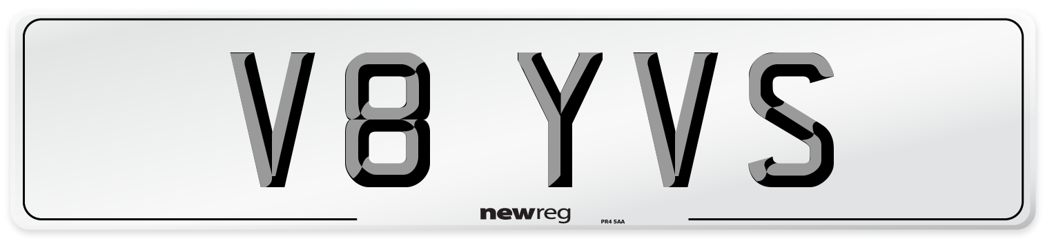 V8 YVS Number Plate from New Reg